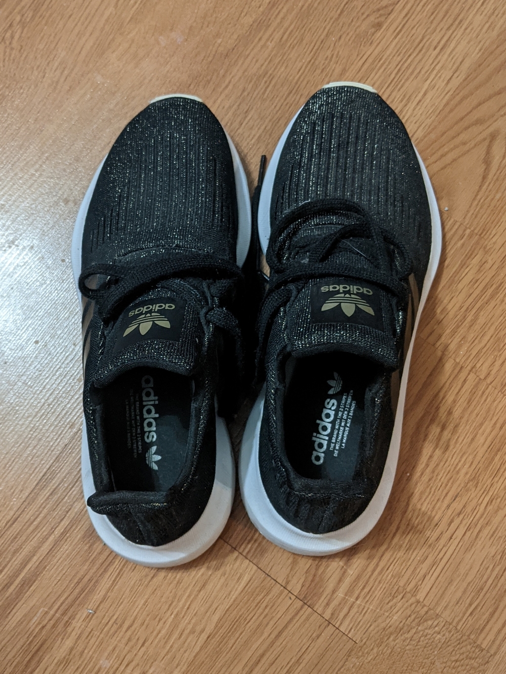 Adidas Swift Run Black Sparkle Knit Sneakers
